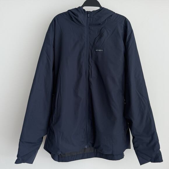 Nomatic Outset Jacket Mens XXL Navy Hoodie Full Zip Lightweight Travel Pillow - Picture 2 of 11